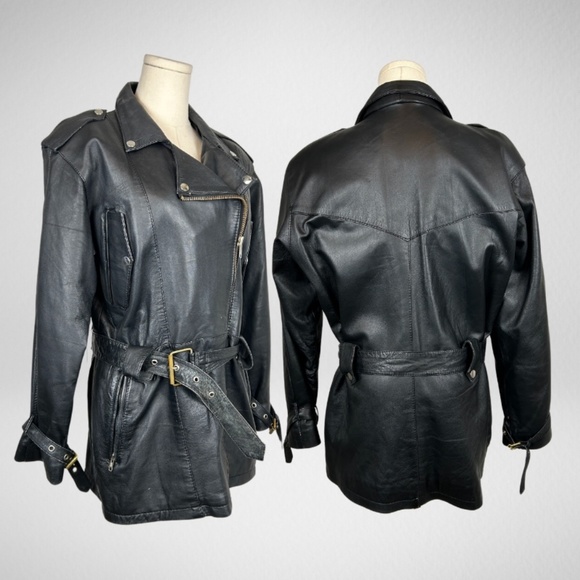 Vintage Moto Leather Jacket - Picture 1 of 16